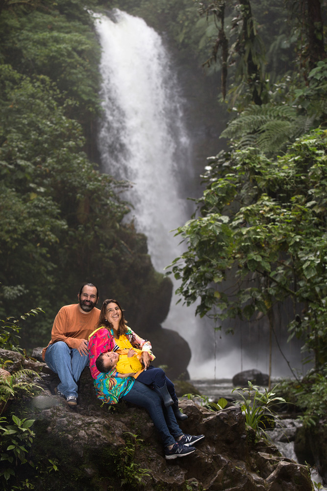 Family portrait at La Paz Waterfall Gardens