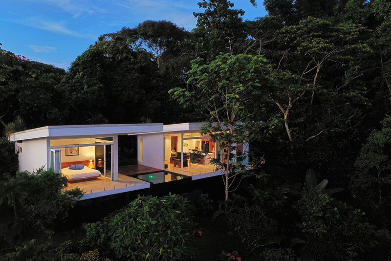 A secluded guest house, surrounded by jungle. This design has set a modern spin on treehouses. - Casa de Luz | Costa Verde Estates