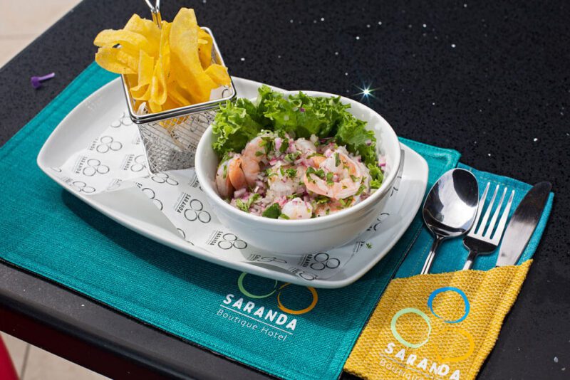 Ceviche de camarón - Saranda Boutique Hotel